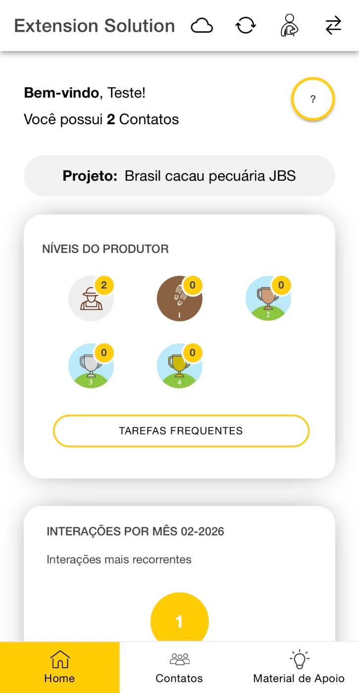 versão atual da tela inicial