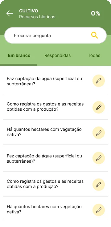 lista de perguntas