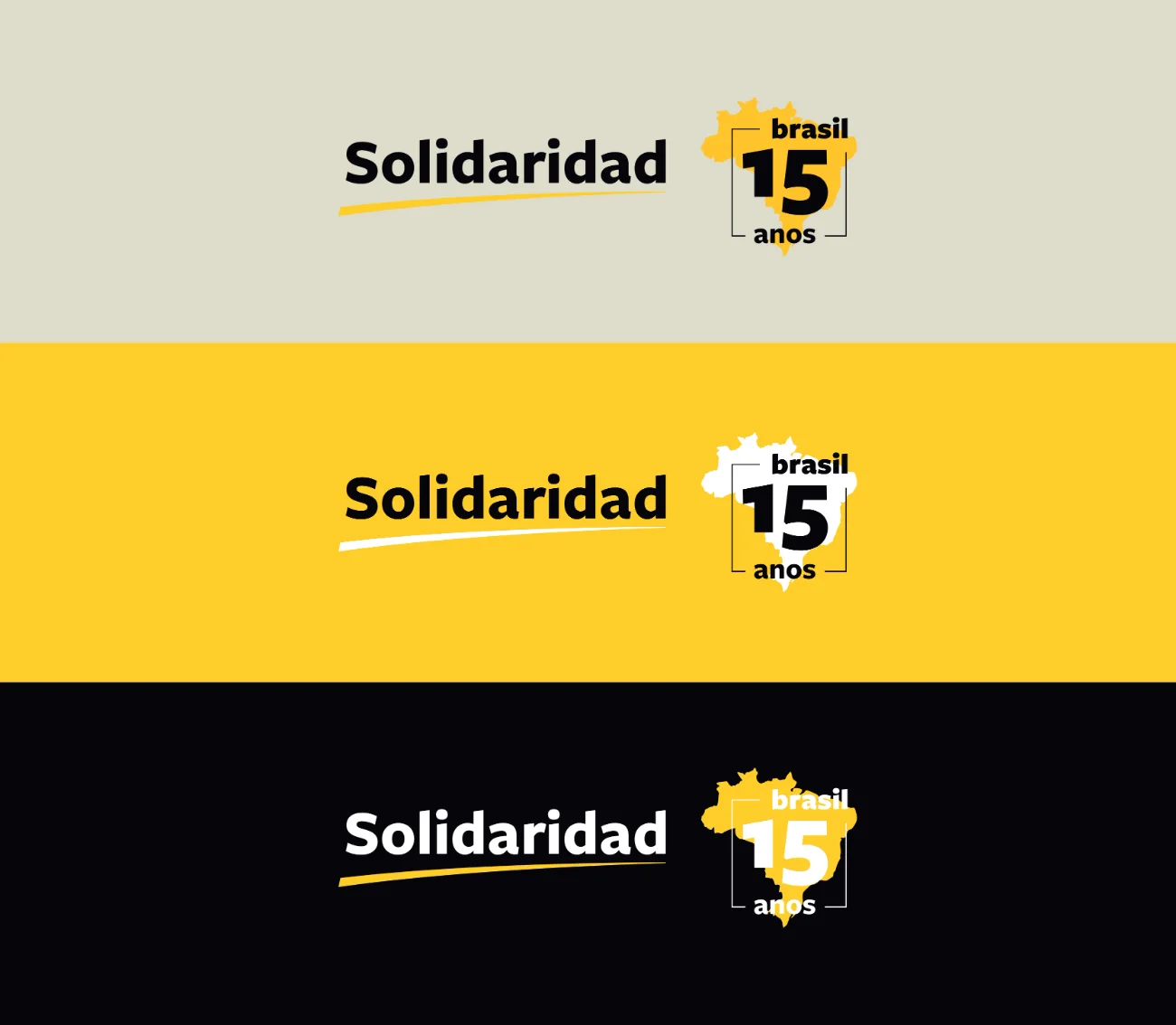 aplicação da marca sobre fundo claro, amarelo e preto