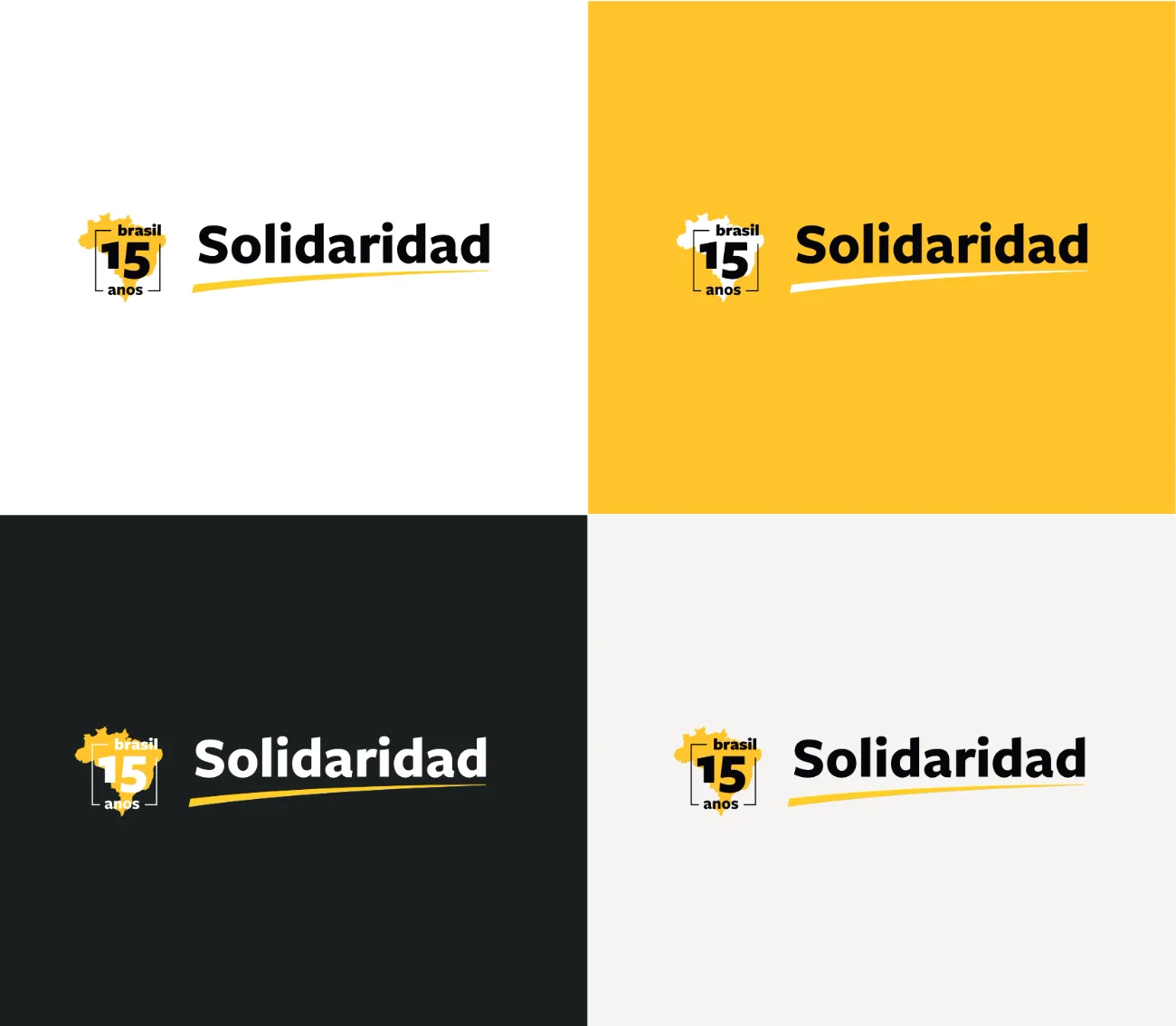 versão horizontal invertida em quatro fundos