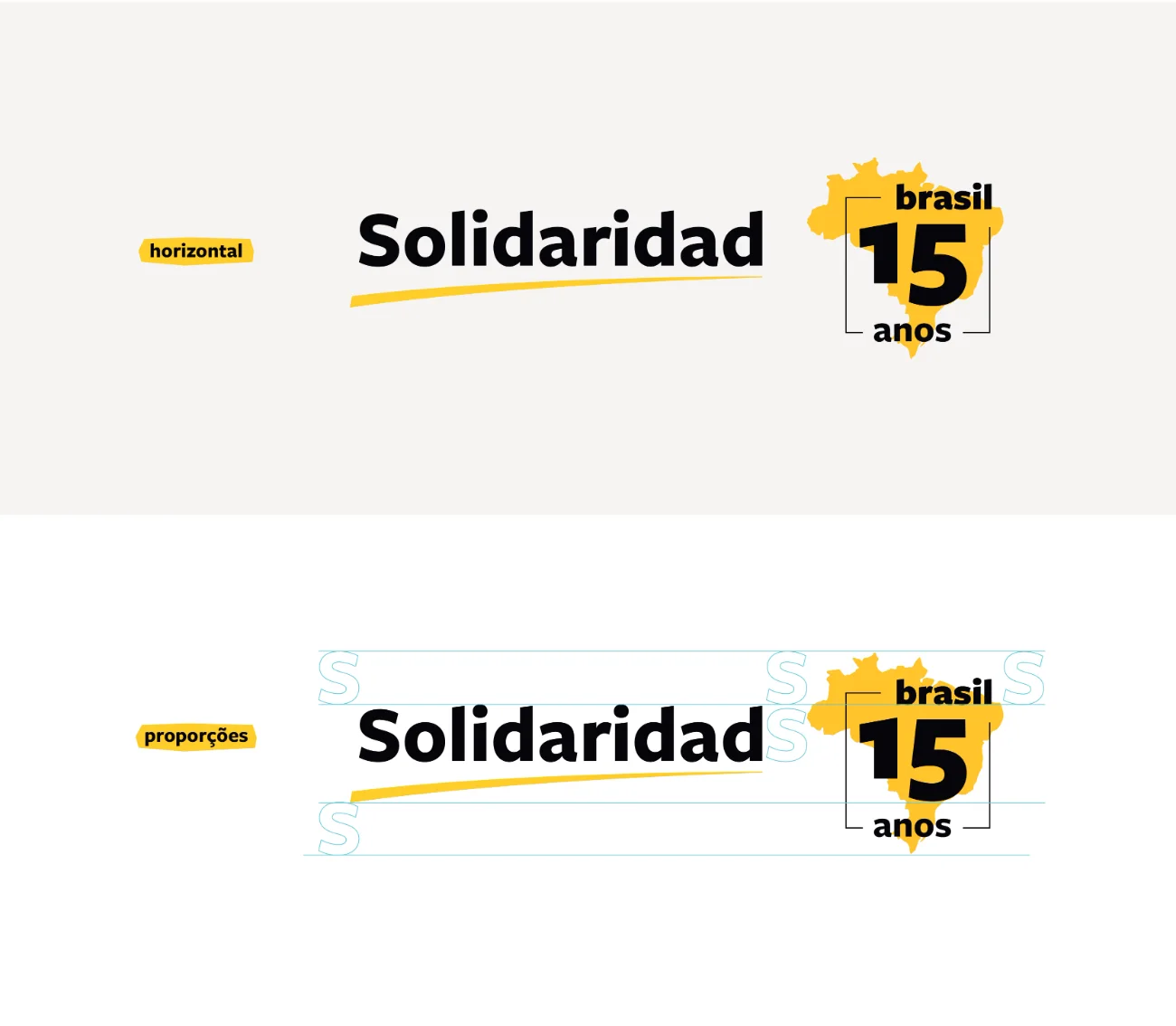 versão horizontal e estudo de proporções