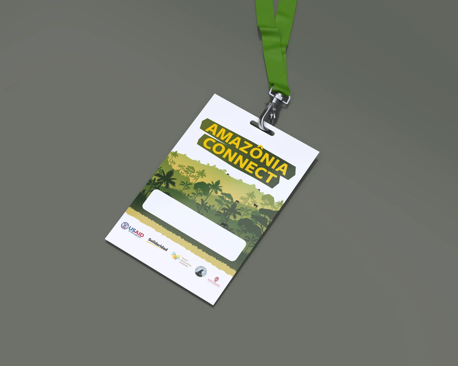 credencial do evento em cordão verde