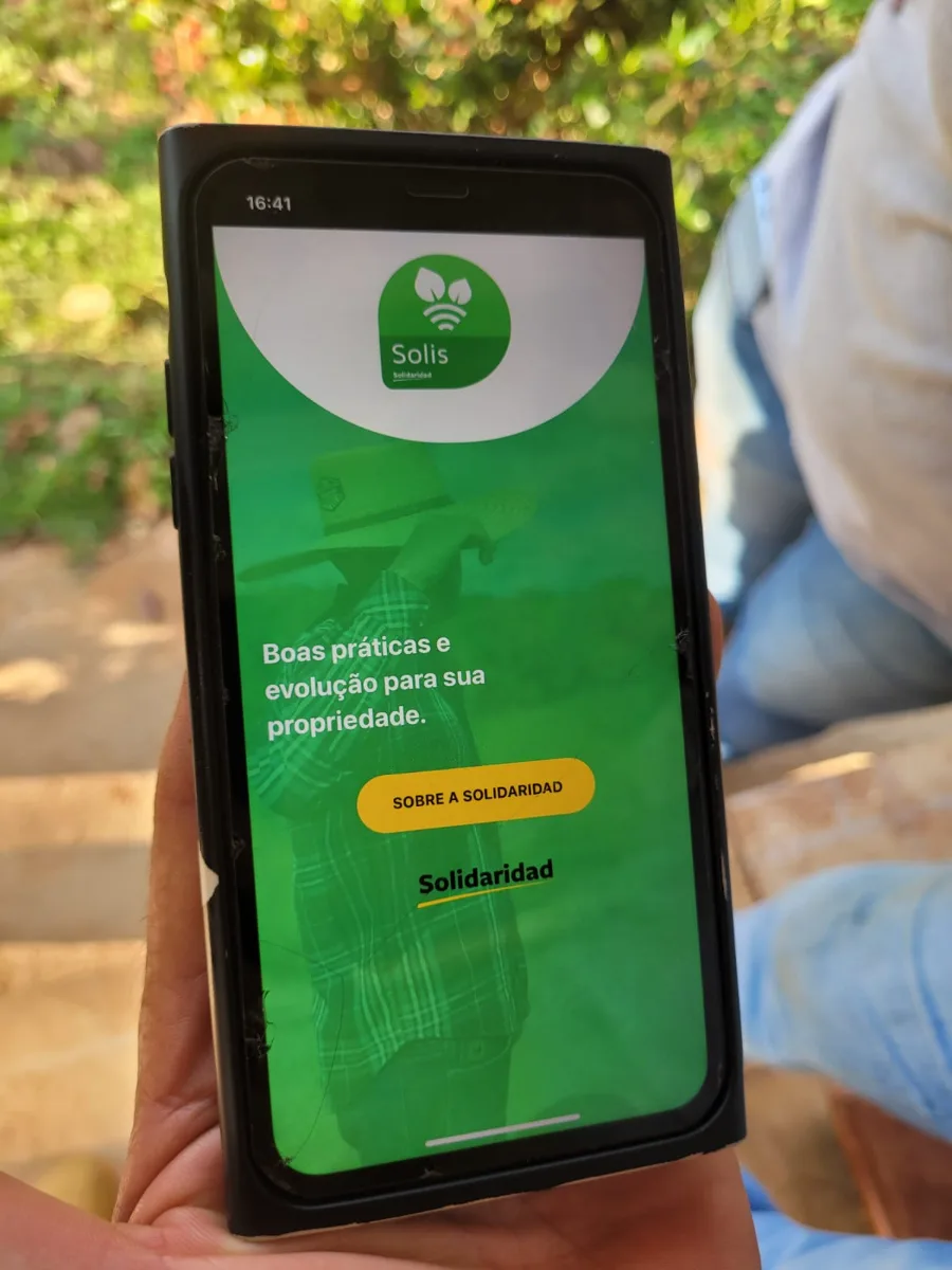 tela de boas-vindas do app durante o teste com produtor, setembro de 2023