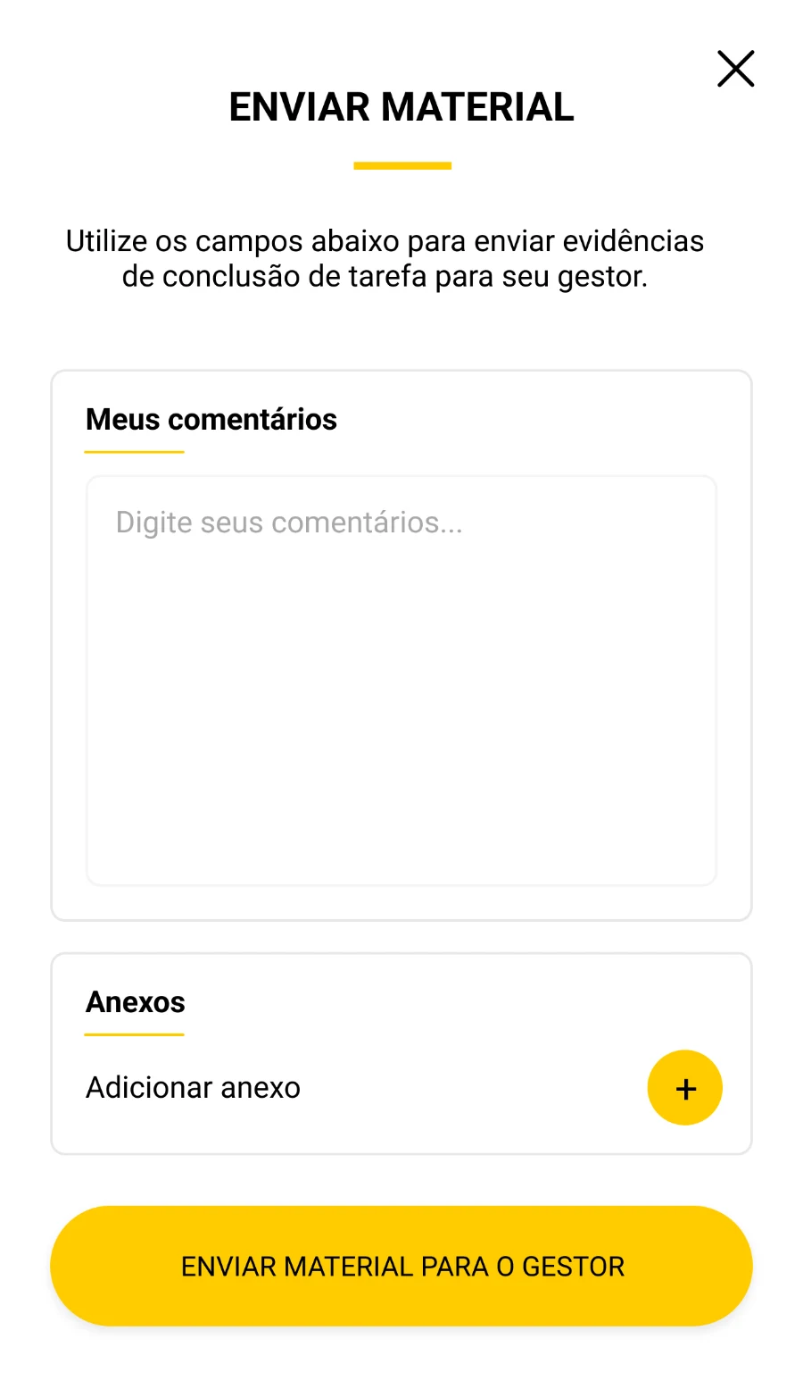 enviar evidências